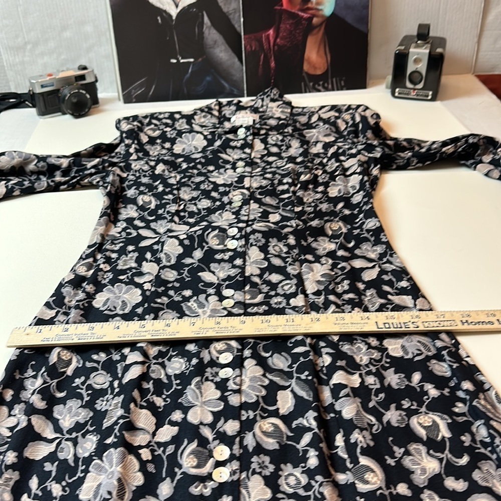Vintage Talbots Floral Maxi Dress Cottagecore Prairie Button Front Midi Maxi 90s - Picture 12 of 12